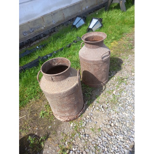 957 - Two Old Milk Churns