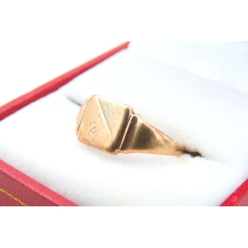 9 Carat Rose Gold Ladies Signet Ring Size M