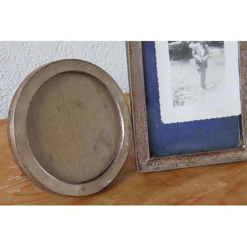 104 - Two Silver Mounted Photograph Frames Antique Rectangular and Circular Examples