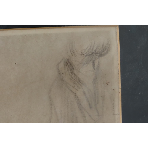 114 - Jean Louis Forain French School Charcoal Study of Lady on Paper Approximately 8 Inches High x 8 Inch... 