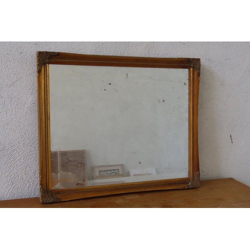 115 - Gilt Framed Rectangular Form Wall Mirror Approximately 18 Inches High x 22 Inches Wide