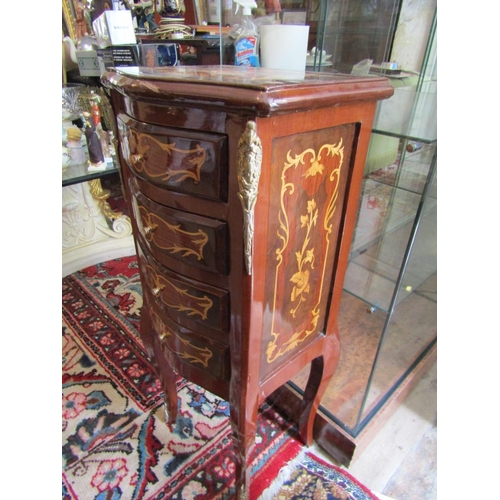 1183 - Four Drawer Kingswood Side Locker Marquetry Decoration with Ormolu Mounts above Cabriole Supports Ap... 