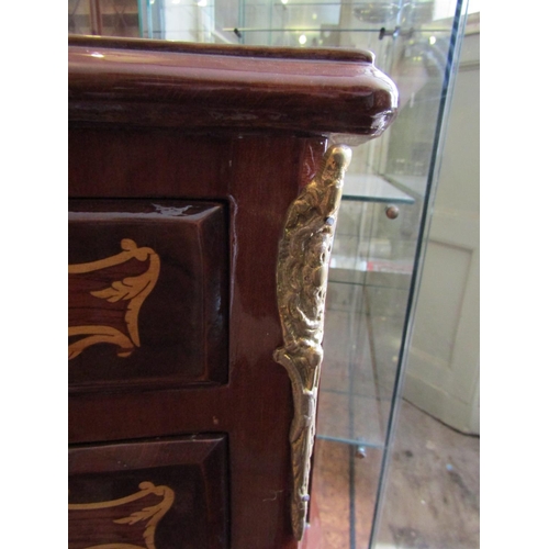 1183 - Four Drawer Kingswood Side Locker Marquetry Decoration with Ormolu Mounts above Cabriole Supports Ap... 