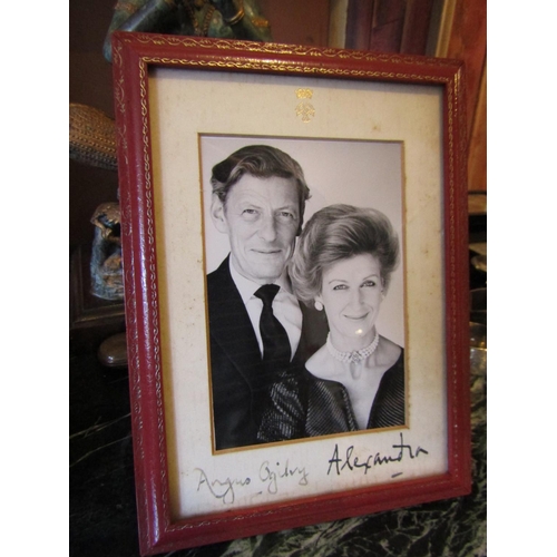 1185 - Black and White Photographic Portrait Princess Alexandra and Angus Oglivy Approximately 6 Inches Hig... 