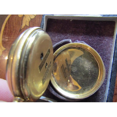 1189 - Antique Silver Cased Pocket Watch with Gilt Decoration and Watch Chain