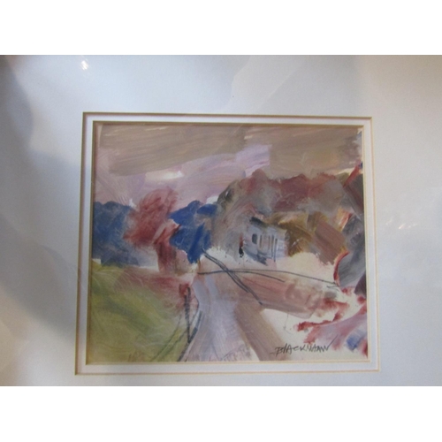 1196 - Basil Blackshaw Entrance to Parkland Oil on Paper Approximately 8 Inches High x  8 Inches Wide Signe... 