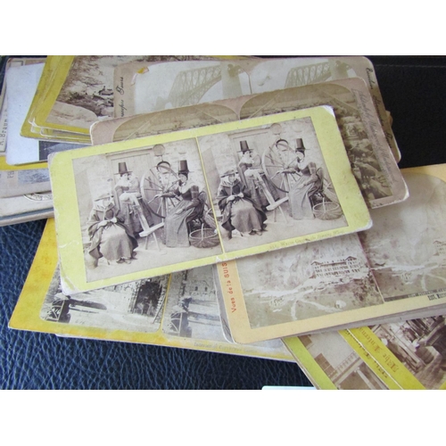 1199 - Various Antique Stereograph Photographic Cards 55 In Lot Various Scenes USA, UK and Europe