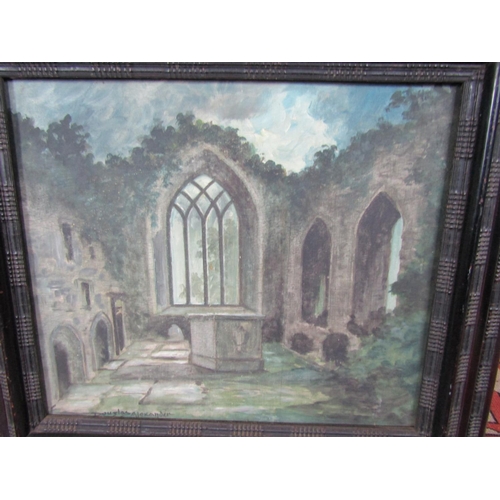 1205 - Douglas Alexander Ruined Abbey Oil on Board Approximately 16 Inches High x 20 Inches Wide contained ... 