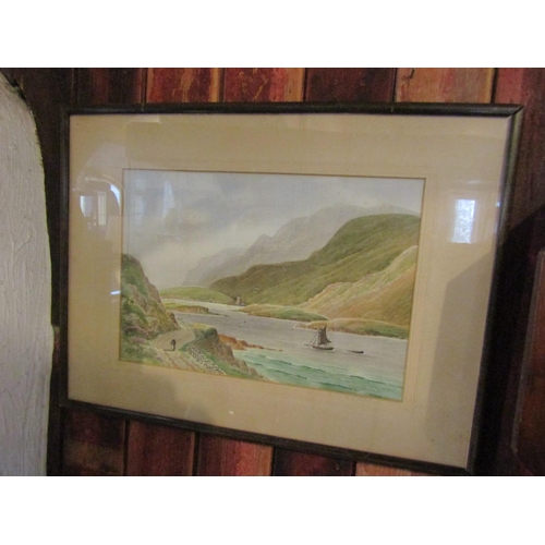 1208 - James William Carey Edwardian School Killary Harbour Connemara Watercolour Signed Lower Left Approxi... 