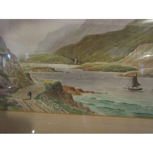 1208 - James William Carey Edwardian School Killary Harbour Connemara Watercolour Signed Lower Left Approxi... 