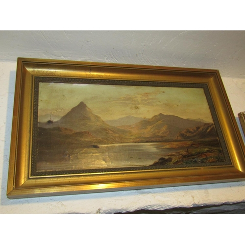 1218 - Irish School Edwardian Lakes of Killarney Possibly Alexander Williams Oil on Canvas Approximately 16... 