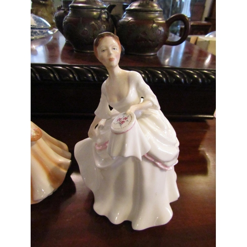 1229 - Two Royal Doulton and One Royal Worcester Fine Porcelain Figures Titled Caroline Adele and Carol Tal... 