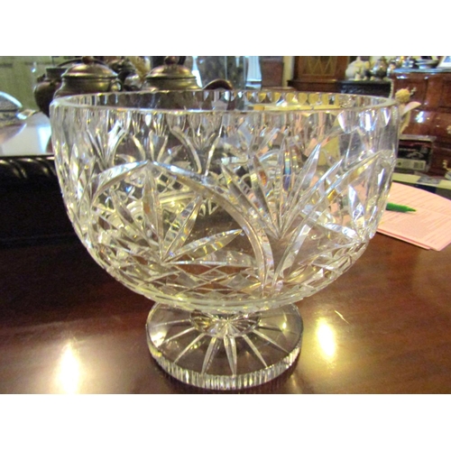 1239 - Irish Cut Crystal Table Bowl Approximately 10 Inches High x 10 Inches Diameter Pedestal Form