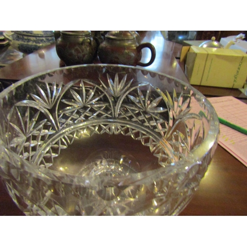 1239 - Irish Cut Crystal Table Bowl Approximately 10 Inches High x 10 Inches Diameter Pedestal Form