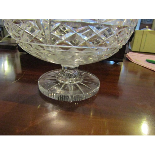 1239 - Irish Cut Crystal Table Bowl Approximately 10 Inches High x 10 Inches Diameter Pedestal Form