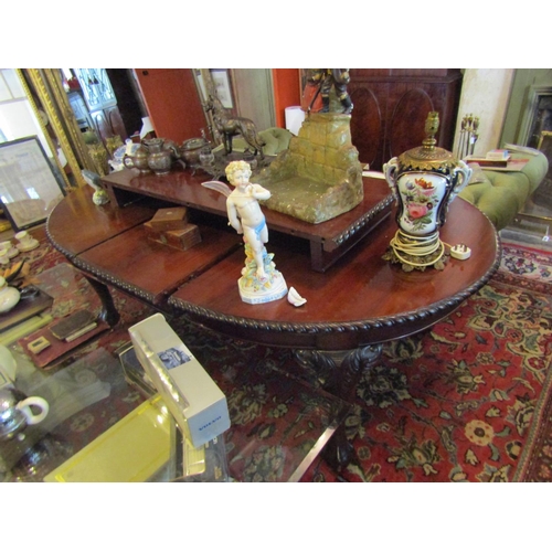 1255 - Victorian Mahogany Chippendale Dining Room Table with Two Extra Leafs Extends to Approximately 10ft ... 