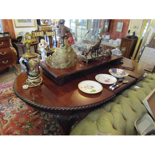 1255 - Victorian Mahogany Chippendale Dining Room Table with Two Extra Leafs Extends to Approximately 10ft ... 