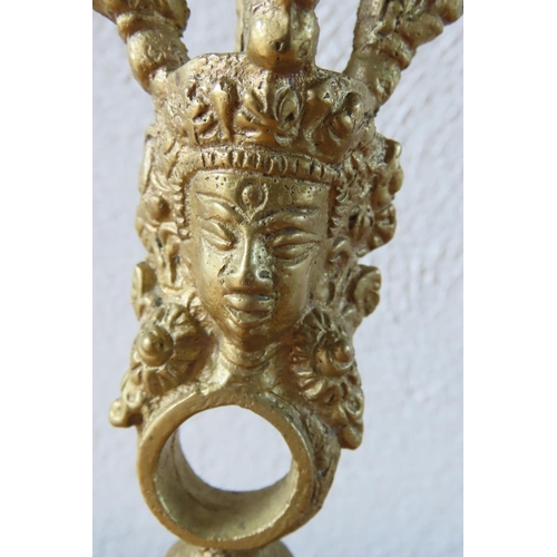 132 - Tibetan Temple Bell with Figural Decoration Attractively Incised Approximately 8 Inches High