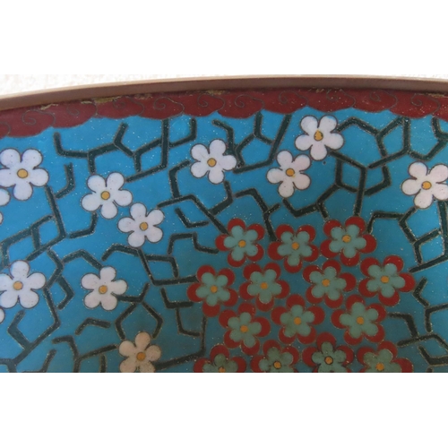 134 - Chinese Cloisonne Decorated Bowl Approximately 9 Inches Diameter Geometric Floral Design to Frieze