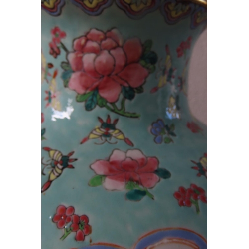 138 - Cloisonne Decorated Vase Oriental Shaped Form Now Fitted for Use as Table Lamp Approximately 24 Inch... 