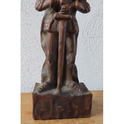 139 - Carved Wooden Figure of Military Gentleman in Armour Approximately 9 Inches High