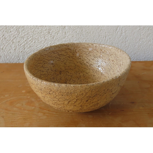 148 - Unusual Fired Earthenware Table Bowl Tan Ground Approximately 5 Inches Diameter