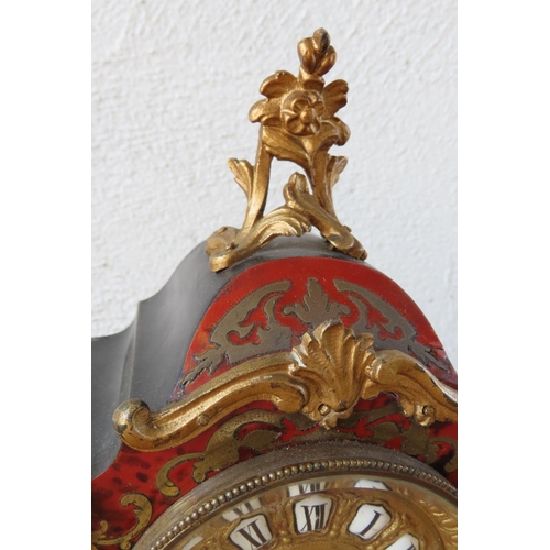 149 - Bouille Ormolu Mounted Mantle Clock Roman Numeral Decorated Dial Approximately 12 Inches High