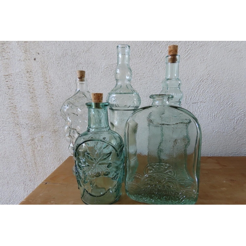 150 - Five Various Old Vintage Bottles Tallest Approximately 10 Inches High