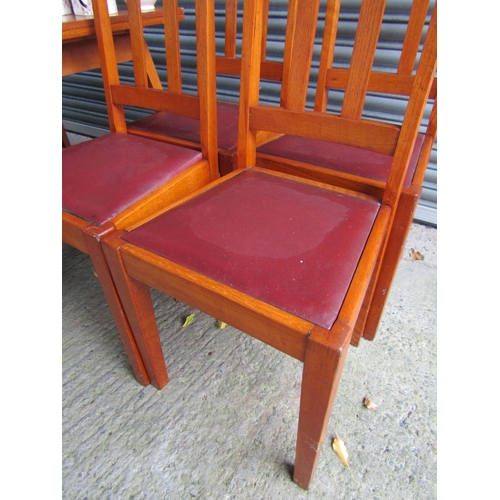 16 - Set of Four Matching Chairs with Leather Drop In Seats