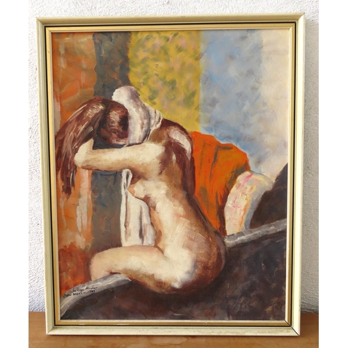 162 - After the Bath' Oil on Board by George Archer after Degas Approximately 20 Inches High x 16 Inches W... 