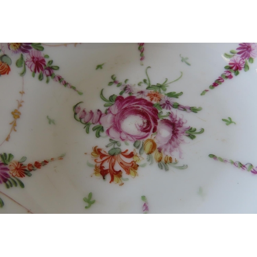 167 - Set of Six Antique Fine Porcelain Table Dishes Floral Motifs Each Approximately 6 Inches Diameter