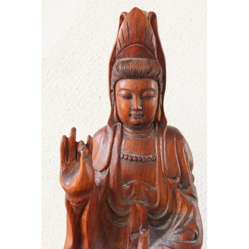 169 - Carved Seated Buddha Oriental Approximately 14 Inches High