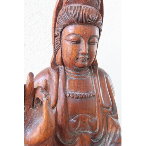 169 - Carved Seated Buddha Oriental Approximately 14 Inches High