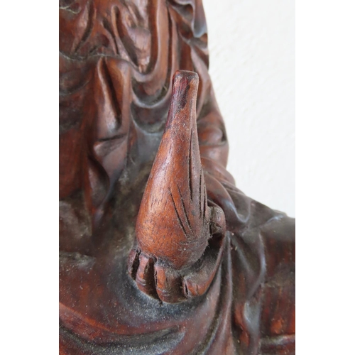 169 - Carved Seated Buddha Oriental Approximately 14 Inches High