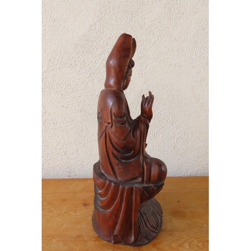 169 - Carved Seated Buddha Oriental Approximately 14 Inches High