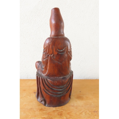 169 - Carved Seated Buddha Oriental Approximately 14 Inches High