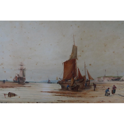 182 - TB Hardy Marine Scene with Figures contained within Gilded Frame Watercolour Frame Size Approximatel... 