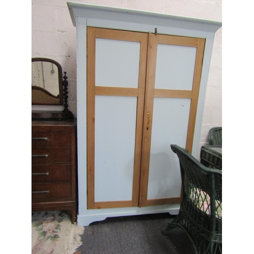 65 - Victorian Pine Two Door Wardrobe Approximately 4ft Wide x 6ft 6 Inches High