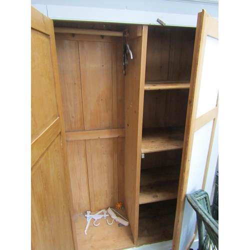 65 - Victorian Pine Two Door Wardrobe Approximately 4ft Wide x 6ft 6 Inches High