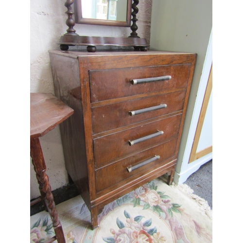 67 - Vintage Four Drawer Chest Oak Approximately 24 Inches Wide x 40 Inches High