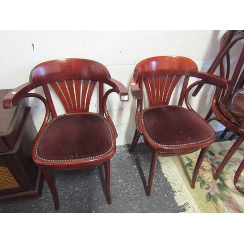 70 - Set of Eight Bentwood Armchairs Upholstered Seats includes Two Carvers