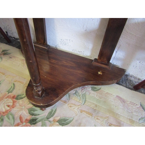 72 - Victorian Mahogany Demi-Lune Dressing Table with Mirror Approximately 38 Inches Wide