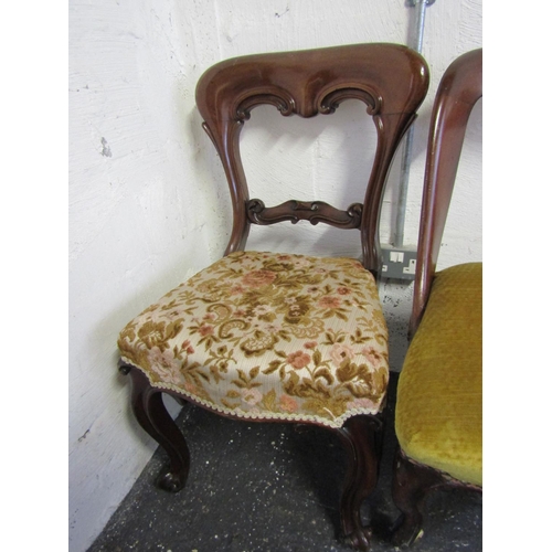 74 - Two Early Victorian Mahogany Side Chairs Cabriole Supports