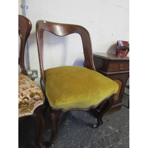 74 - Two Early Victorian Mahogany Side Chairs Cabriole Supports