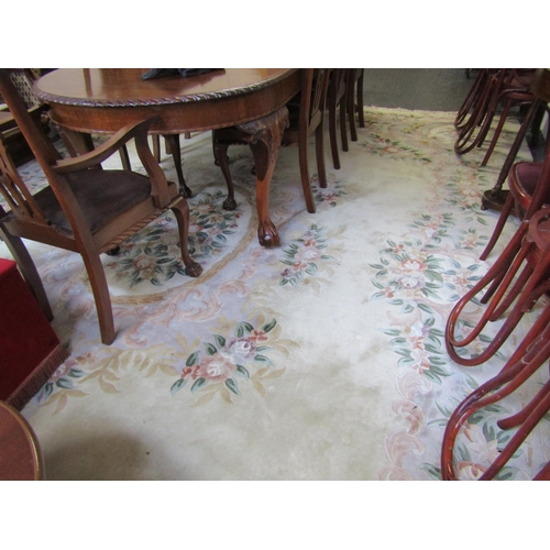 75 - Large Pure Wool Rug Pure Ochre Ground Floral Motifs to Patterned Borders Approximately 16ft  Long x ... 