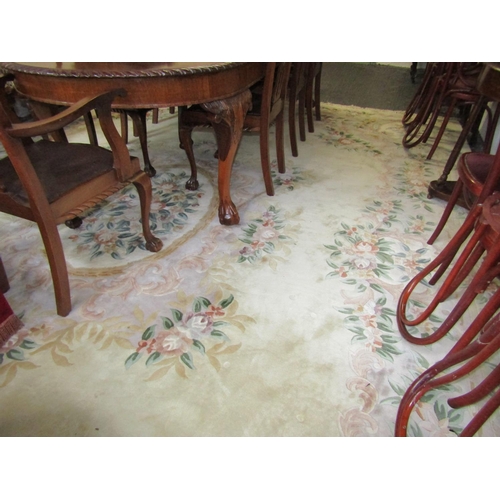 75 - Large Pure Wool Rug Pure Ochre Ground Floral Motifs to Patterned Borders Approximately 16ft  Long x ... 