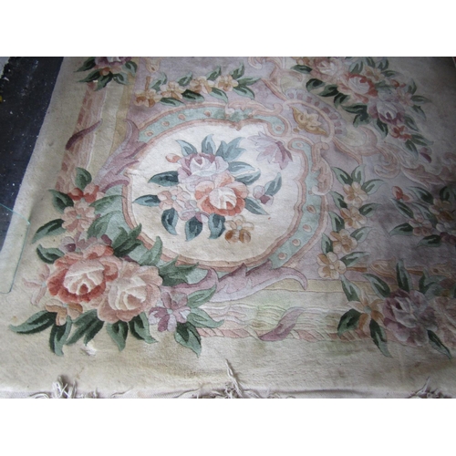 75 - Large Pure Wool Rug Pure Ochre Ground Floral Motifs to Patterned Borders Approximately 16ft  Long x ... 