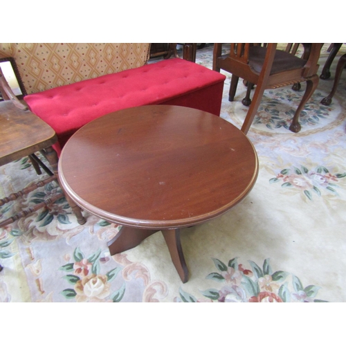 77 - Mahogany Circular Form Occasional or End Table Approximately 20 Inches Diameter