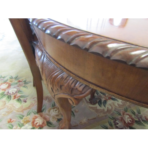 79 - Antique Chippendale Mahogany Dining Room Table of Good Construction Three Extra Leafs with Winder Ex... 