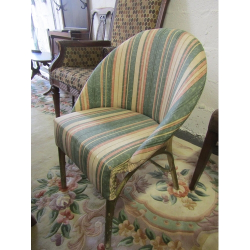 84 - Edwardian Lloyd Frame Tub Armchair Upholstered